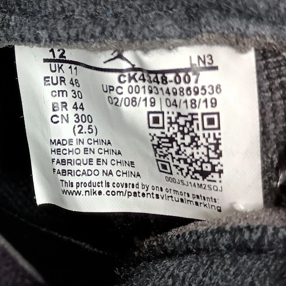 Air Jordan 3 Retro Tinker Black Cement Mens 12 Black‎ Gray Gold Sneakers